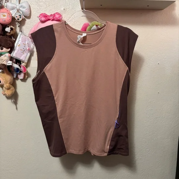 Lululemon Cap Sleeve Hiking Tank Top Pink Clay / Dark Oxide size 12 - Picture 3 of 8